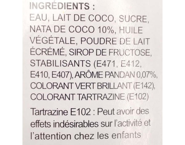 GLACE AU PANDAN ET A LA NOIX DE COCO 5 P. ****