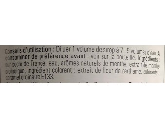 SIROP MENTHE VERTE