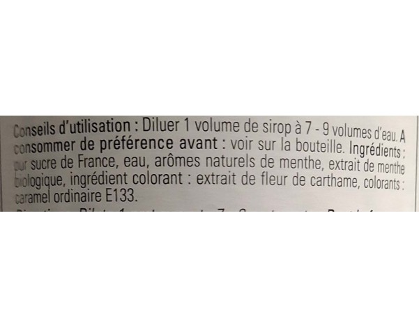 SIROP MENTHE VERTE