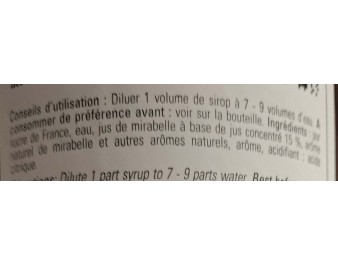 SIROP MIRABELLE