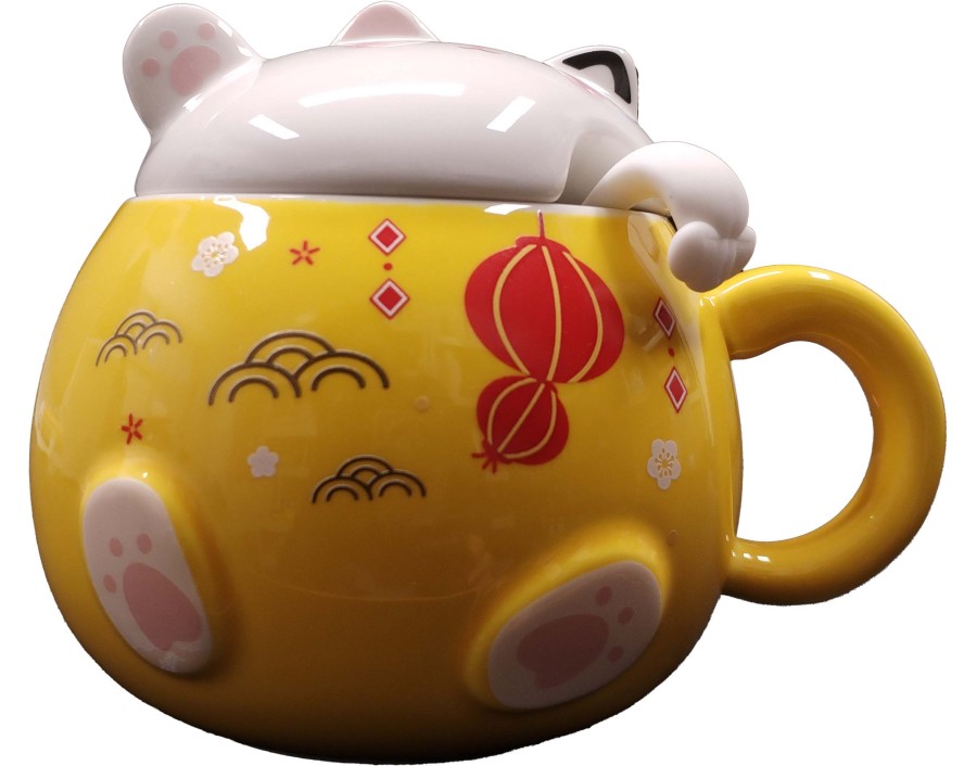 TASSE A THE CHAT COUVERCLE CUILLERE 492