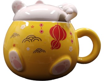 TASSE A THE CHAT COUVERCLE CUILLERE 492