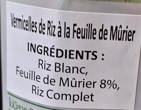 VERMICELLE DE RIZ A LA FEUILLE DE MURIER
