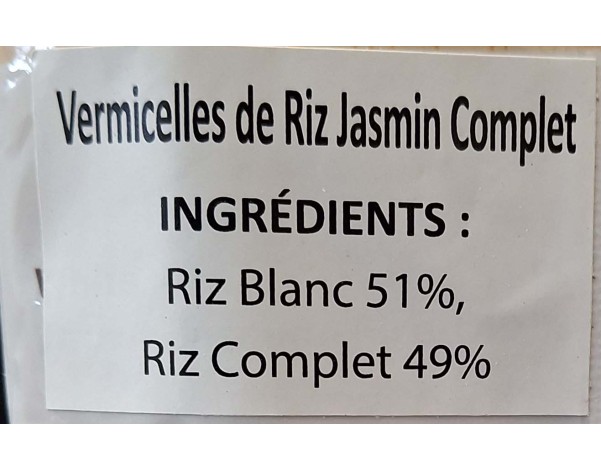 VERMICELLE DE RIZ AU JASMIN COMPLET