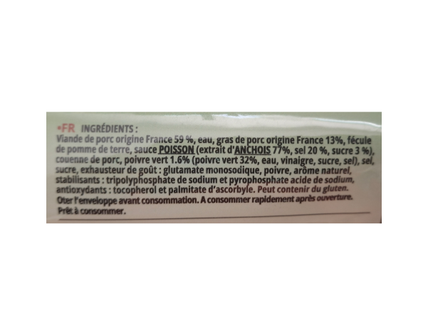 PATE DE PORC SO MOT N°1 AU POIVRE VERT