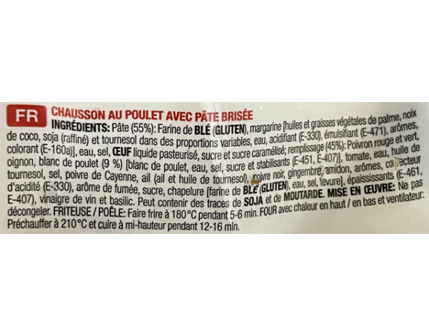 CHAUSSON AU POULET ****
