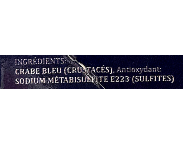 CRABE COUPE BLEU 20/30 ****