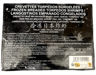 CREVETTES PANEES TORPEDO 16/20  ****