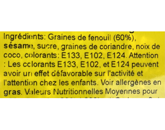 MELANGE DE GRAINES ENROBEES DE SUCRE