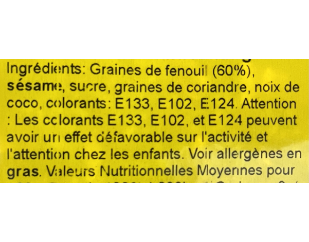 MELANGE DE GRAINES ENROBEES DE SUCRE