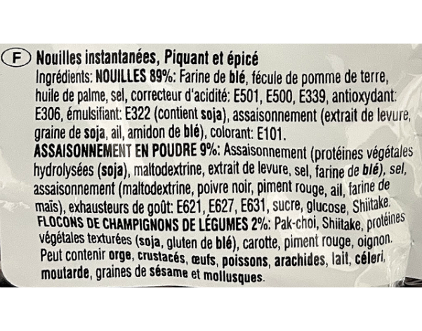 NOUILLES AROME SHIN EPICEE