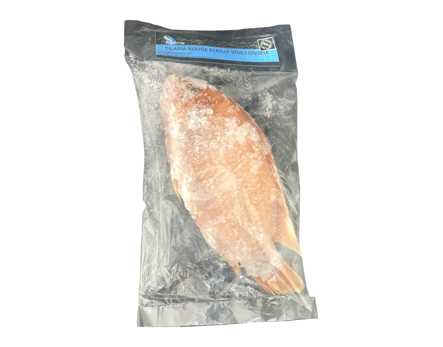 PROMO POISSON TILAPIA ROUGE VIDE ECAILLE 600/800 (A LA PESEE) ****