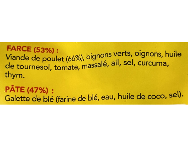 SAMOUSSAS AU POULET 20 P. ****