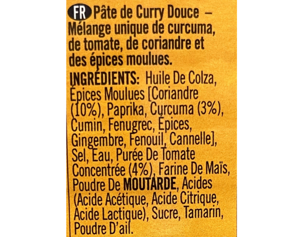 PATE DE CURRY MOYEN