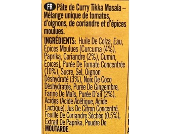 PATE DE CURRY TIKKA MASALA MOYEN