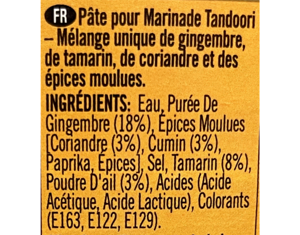 PATE DE MARINADE TANDOORI MOYEN