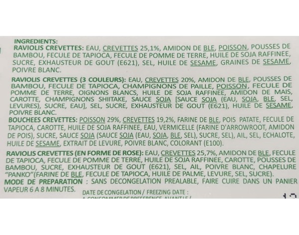 ASSORTIMENT COLLATION A LA VAPEUR 20 P. ****