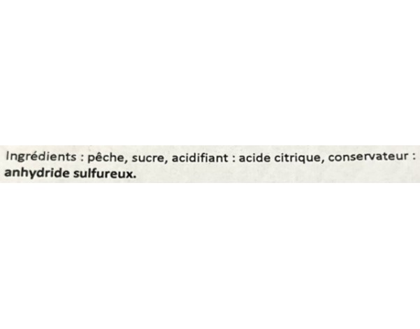 PECHE EN MORCEAUX DESHYDRATEE