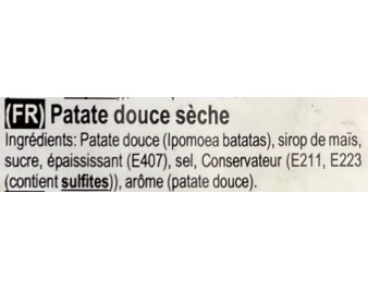PATATE DOUCE SUCREE SECHEE