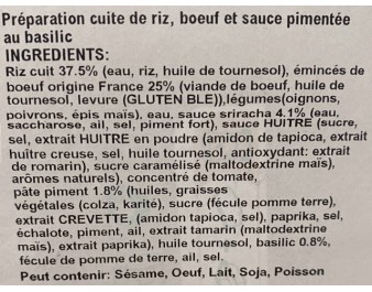 BOEUF AU BASILIC SAUCE PIQUANTE ET RIZ