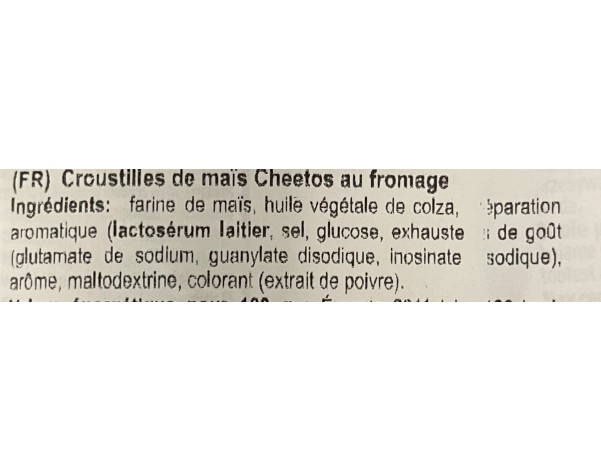CHIPS AU MAIS FROMAGE