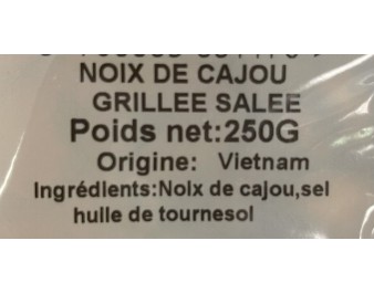 NOIX DE CAJOU GRILLEE SALEE SECHEE