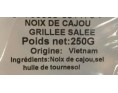 NOIX DE CAJOU GRILLEE SALEE SECHEE