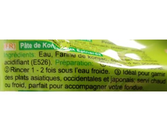 KONJAC EN PATES AUX EPINARDS