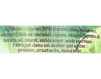 ACHARDS DE LEGUMES