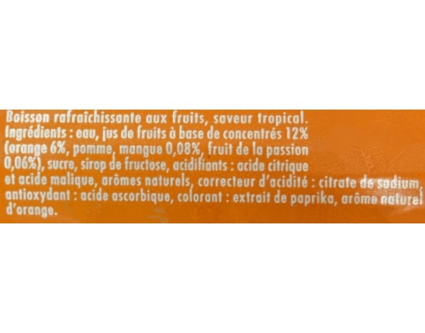 BOISSON AUX FRUITS MELANGES TROPICAL