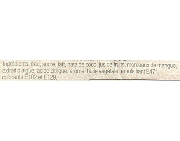 GELEE DE FRUIT AROME MANGUE 2 P.
