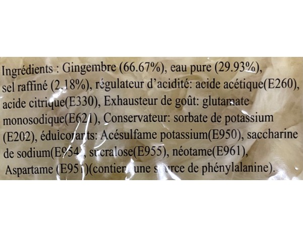 GINGEMBRE BLANC AU VINAIGRE