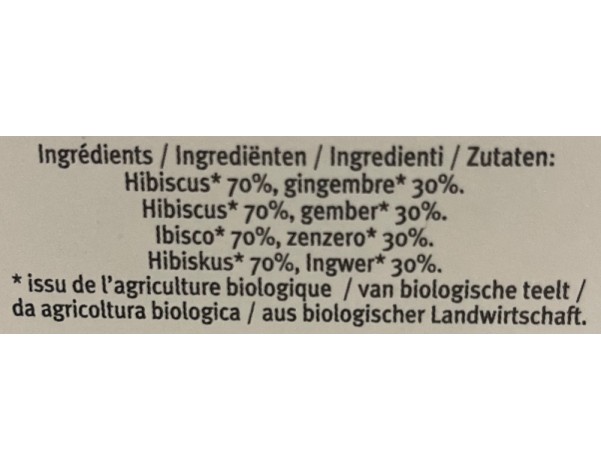 TISANE AU BISSAP / HIBISCUS ET GINGEMBRE 20 P. BIO