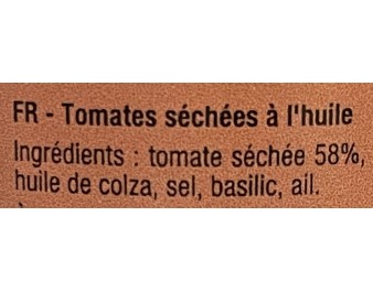 TOMATE SECHE A L’HUILE ANTIPASTI
