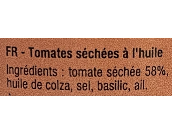 TOMATE SECHE A L’HUILE ANTIPASTI