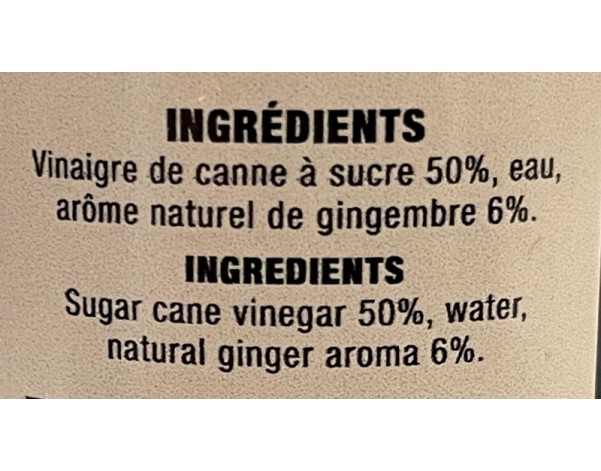 VINAIGRE DE GINGEMBRE