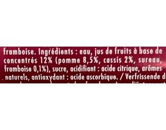 BOISSON POMME CASSIS FRAMBOISE