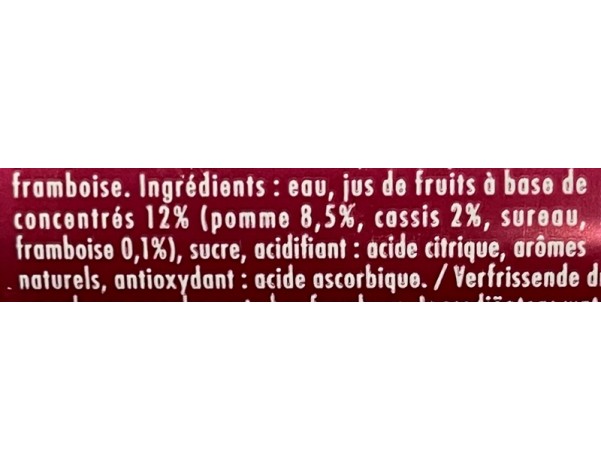 BOISSON POMME CASSIS FRAMBOISE