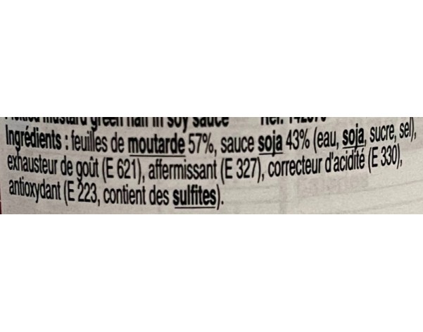 FEUILLE DE MOUTARDE A LA SAUCE DE SOJA