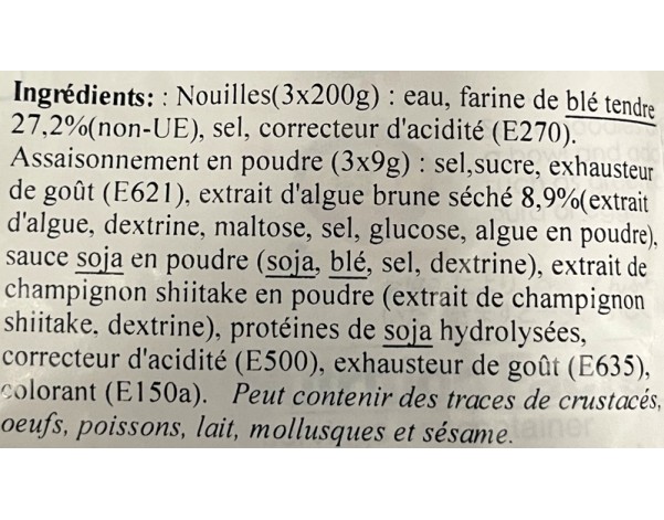 NOUILLE AU BLE UDON AVEC BOUILLON 3 P.