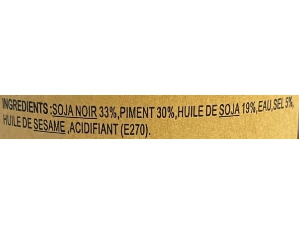 PATE DE PIMENT AUX HARICOTS NOIRS