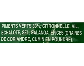 PATE DE CURRY VERT