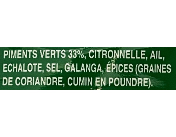 PATE DE CURRY VERT
