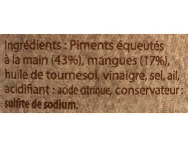 PATE DE PIMENT A LA MANGUE