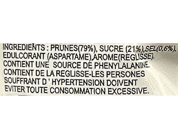 PRUNE SUCREE ET SALEE SANS NOYAU