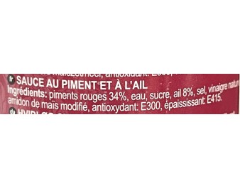 SAUCE DE PIMENT A L’AIL