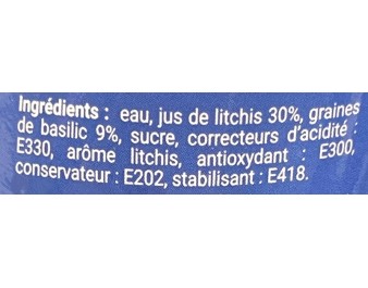 BOISSON AUX GRAINES DE BASILIC AU LYCHEE