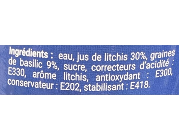BOISSON AUX GRAINES DE BASILIC AU LYCHEE