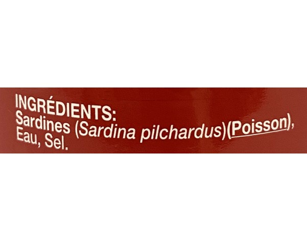 POISSON SARDINE AU NATUREL