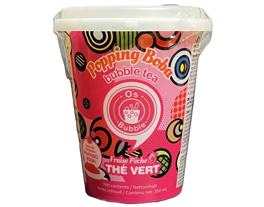 BOISSON THE VERT FRAISE PECHE POPPING BOBA